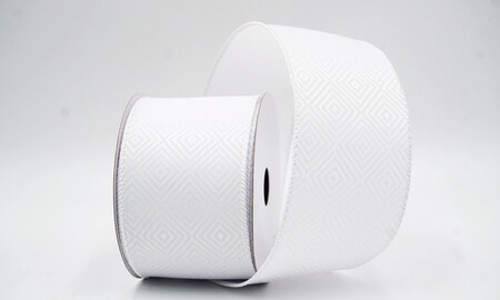 Wit geometrisch ruitpatroon tweed draadlint_KW0477GC-1-1
